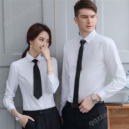 衬衣定制 纯色男女衬衫办公室职业装正装订制 商务职业衬衣
