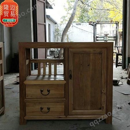 商用家用老榆木餐桌椅实木桌子 1.8桌+6椅长方形榫卯结构中式饭桌