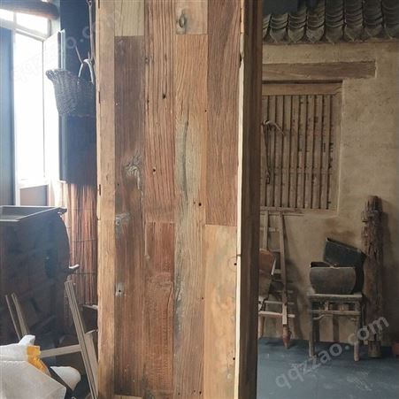 中式复古老榆木实木防盗门坚固家用大门木门