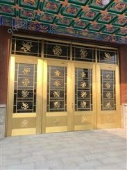 中式庭院铜门 别墅大门 优威顿纯铜子母门 入户门安装