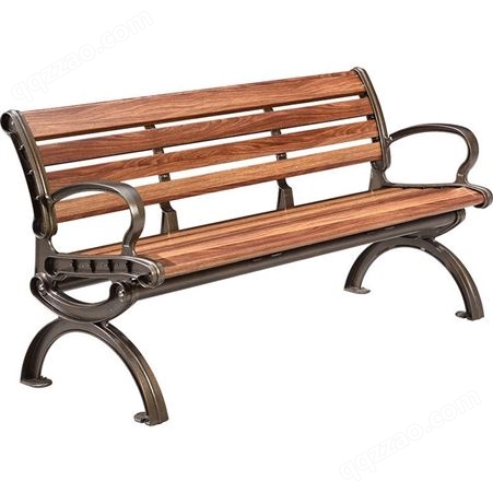 senm-zy-009鑫森木靠背园林椅平公园座椅长条坐凳防腐实木椅子