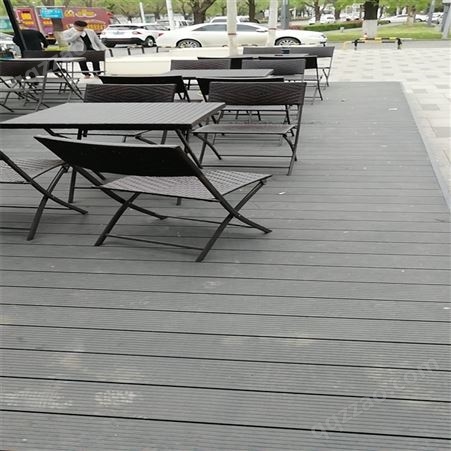 14030塑木地板户外实心空心PE地板防潮防滑木塑材料护栏栏杆