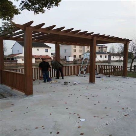 防腐木花架厂 户外实木廊架  葡萄架定制 适用于景区公园