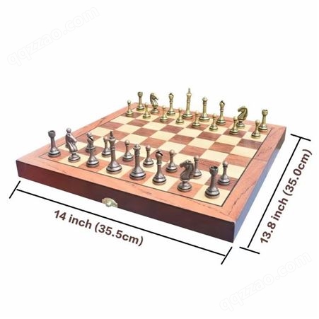 国际象棋高档礼盒套装实木折叠棋盘锌合金棋子西洋棋复古欧式摆件