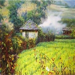 朝鲜画 朝鲜油画价格 金光赫（一级画家）《淡烟流水画屏幽》115x72