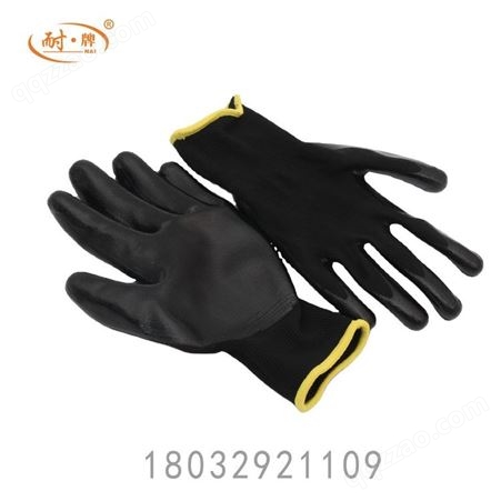 定制白色黑色聚氨酯贴合手套 尼龙PU涂层 安全工作手套
