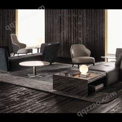 minotti家具 布艺异形沙发港式轻奢后现代简约美式北欧三人轻奢客厅沙发家具
