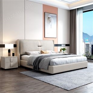 江西意式简约科技布床 现代轻奢风1.8米双人床 1.5米布艺床软体储物婚床