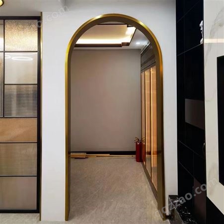 不锈钢拱门一体成型圆弧形金属门套门框现代客厅线条定制
