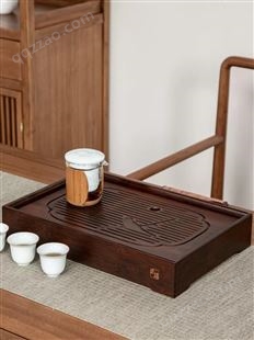 旅行迷你竹制茶盘便携 办公家用简约小号长方形托盘竹子茶具
