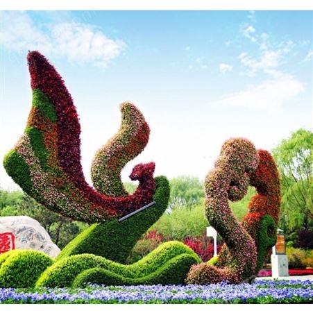 雕塑景观植物 广场造景 植物墙 五色草造型 立体花坛摆件 可定制