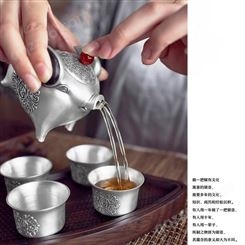 福猪送财 礼品茶具茶杯 手工纯银999银茶具茶器批发