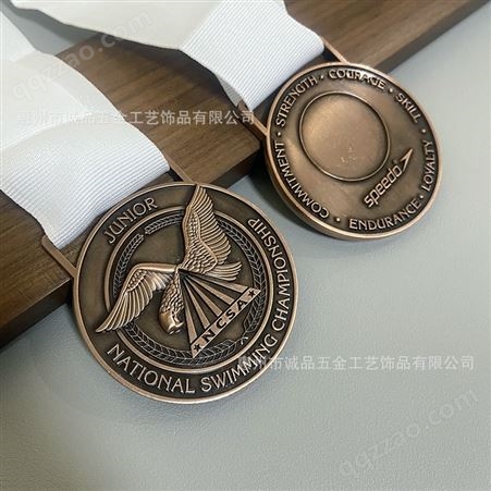 复古红铜奖牌精雕半立体圆形吊牌来图工厂定制马拉松国际赛事奖牌